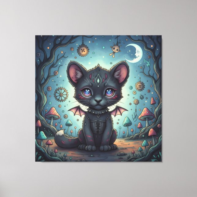 Gothic Fantasy Baby KitBat Canvas Print (Front)