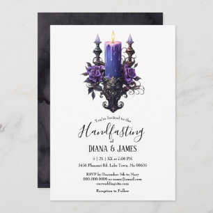 Gothic Fantasy Dark Purple Candelabra Handfasting Invitation