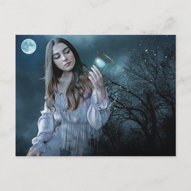 Gothic Fantasy Dark Woman Female Young Beauty Postcard (Front)