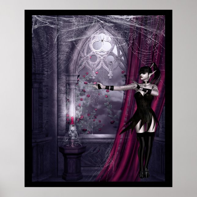 Gothic fantasy girl in spooky room poster (Front)