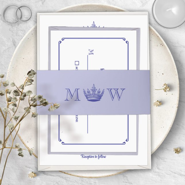 Gothic Fantasy or Mediaeval Royal Crown Mongram Invitation Belly Band (Creator Uploaded)
