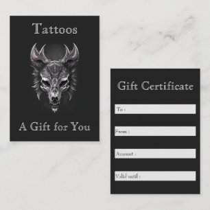 Gothic Fantasy Wolf Skull Black & Silver Gift Business Card