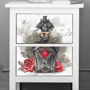 Gothic Fashion Victorian Perfume Bottle with Roses Tissue Paper