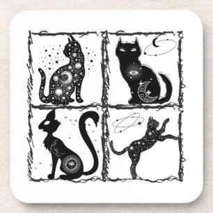 Gothic Feline Familiars.w Coaster