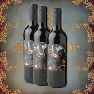 Gothic Flames, the guardian of the burning dice. Wine Label