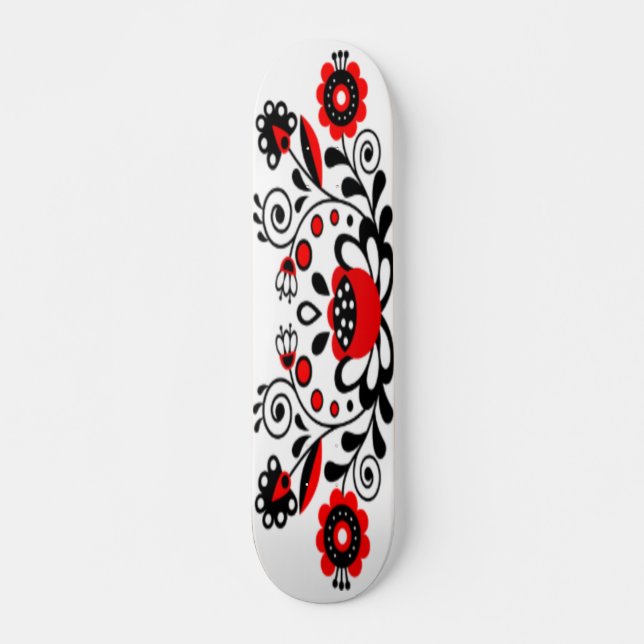 Gothic Floral Artwork Skateboard (Front)