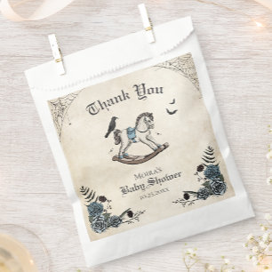 Gothic Floral Baby Shower Rocking Horse Thank You Favour Bags