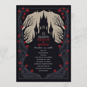 Gothic Floral Castle Wedding Program Programme