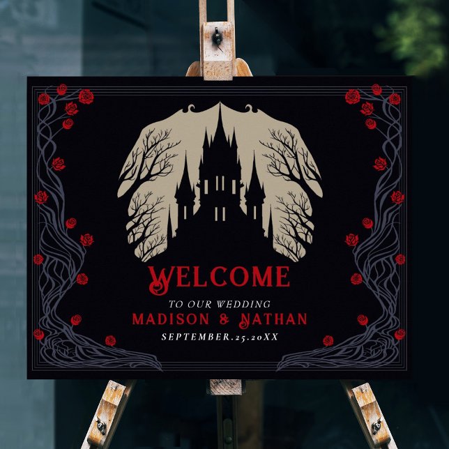 Gothic Floral Castle Wedding Welcome Sign (Creator Uploaded)