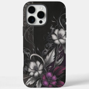 Gothic Floral Dark Bloom Design iPhone 16 Pro Max Case