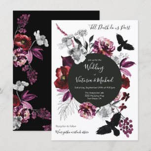 Gothic Floral Dark & Moody Wedding Invitation
