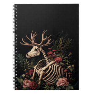 Gothic Floral Deer Skeleton Notebook