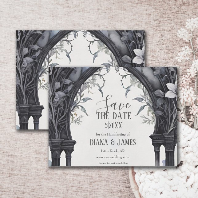 Gothic Floral Garden Gate Pagan Handfasting Save The Date (Creator Uploaded)