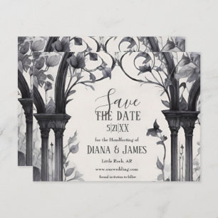Gothic Floral Garden Gate Pagan Handfasting Save The Date