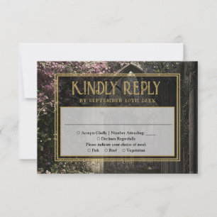 Gothic Floral Garden Wedding RSVP Card