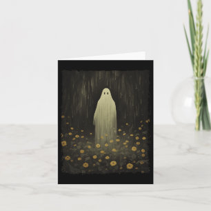 Gothic Floral Ghost In The Forest Halloween Spooky Card