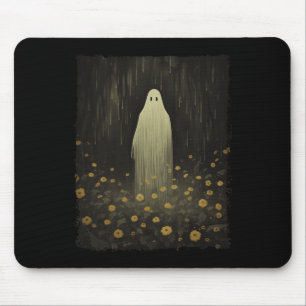 Gothic Floral Ghost In The Forest Halloween Spooky Mouse Mat