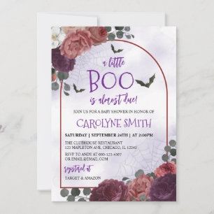 Gothic Floral Halloween Baby Shower Invitation