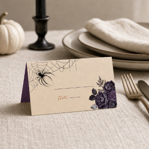 Gothic Floral Halloween Folded with Guest Place Card