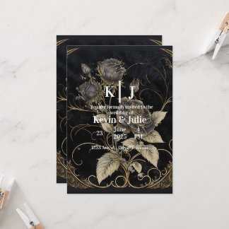 Gothic floral invitation