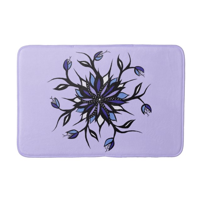 Gothic Floral Mandala Monsters And Teeth Bath Mat (Front)