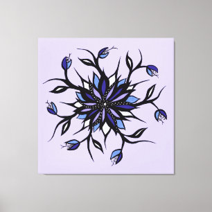 Gothic Floral Mandala Monsters And Teeth Canvas Print