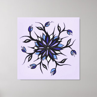 Gothic Floral Mandala Monsters And Teeth Canvas Print