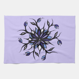 Gothic Floral Mandala Monsters And Teeth Tea Towel