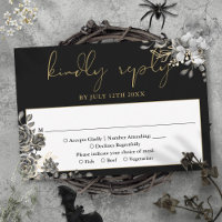 Gothic Floral Roses Black And Gold Wedding