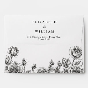 Gothic Floral Roses Return Address Envelope
