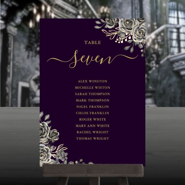 Gothic Floral Roses Seating Plan Table Number (Gothic Floral Roses Seating Plan Table Number)