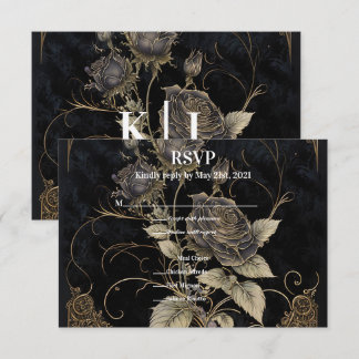 Gothic Floral RSVP Card