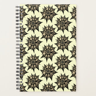 Gothic Floral Sepia Spiked Flower Pattern Planner