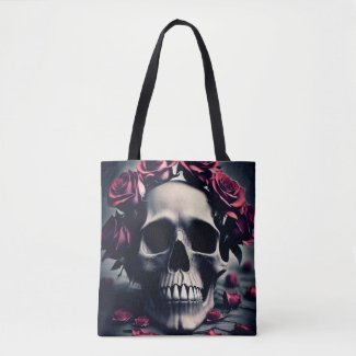Gothic Floral Skull and Roses