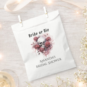 Gothic Floral Skull Bridal Shower Favour Bag