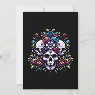Gothic Floral Skull: Elegance in Art Holiday Card