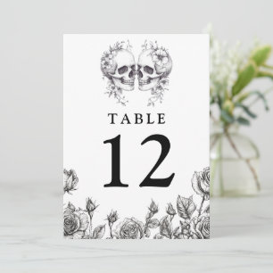 Gothic Floral Skulls Table Numbers