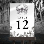 Gothic Floral Skulls Table Numbers<br><div class="desc">These gothic floral skulls table number seating charts are perfect for all celebrations. Designed by Thisisnotme©</div>