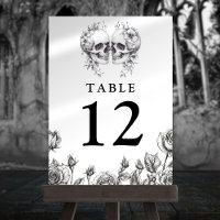 Gothic Floral Skulls Table Numbers