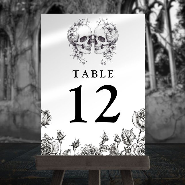 Gothic Floral Skulls Table Numbers (Gothic Floral Skulls Table Numbers)
