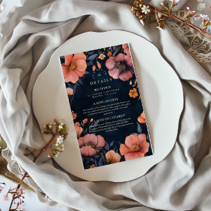 Gothic Floral Wedding Elegance Enclosure Card