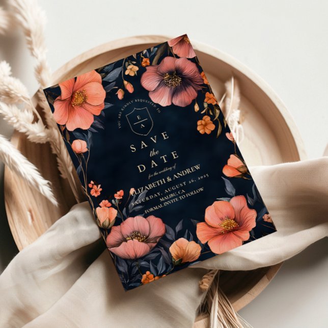 Gothic Floral Wedding Elegance Save The Date (Creator Uploaded)