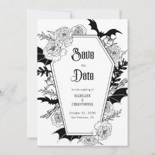 Gothic Floral Wedding Save the Date Invitation