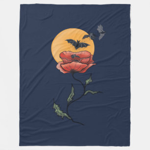 Gothic flower fleece blanket