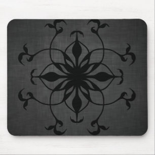 Gothic flower in black and grey mouse mat