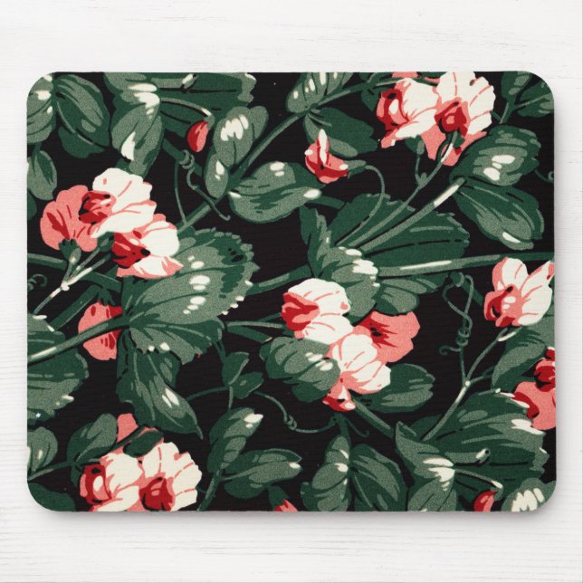 Gothic Flower Pattern Transparent Aesthetic Flower Mouse Mat (Front)