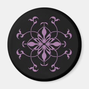 Gothic flower purple and black magnet