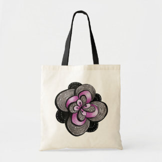 Gothic Flower Purple Black Abstract Floral Tote Bag