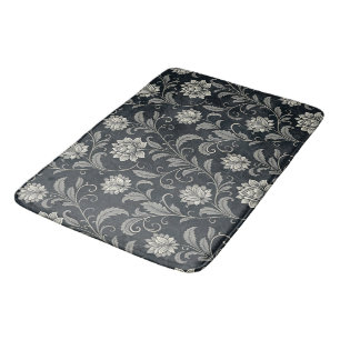 Gothic Flowers Pattern Bath Mat