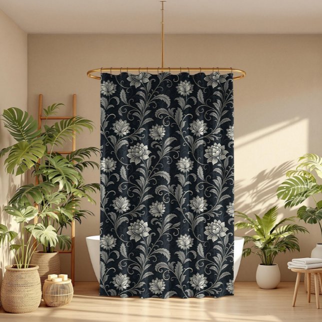 Gothic Flowers Pattern Shower Curtain (Creator Uploaded)